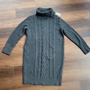 Banana Republic Charcoal Cable Knit Turtleneck Sweater